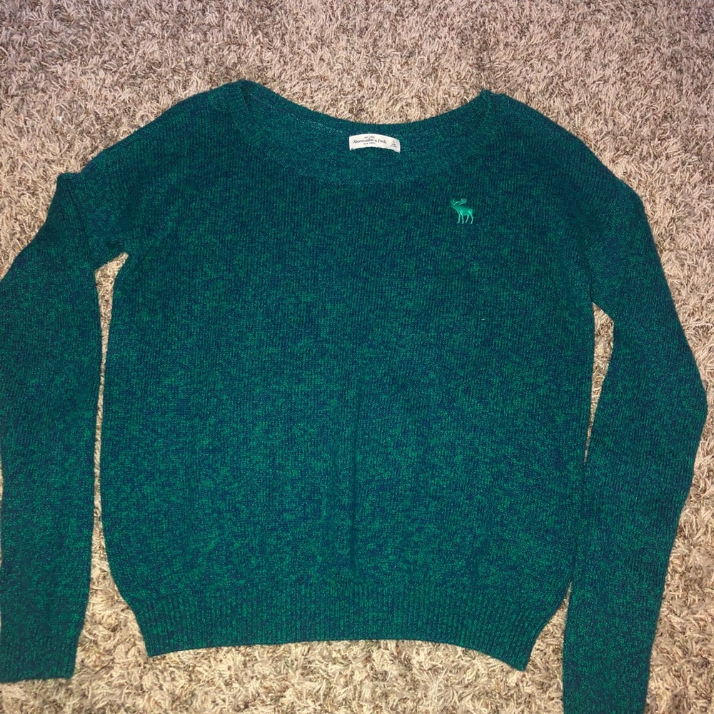 Abercrombie & Fitch green and blue knit sweater